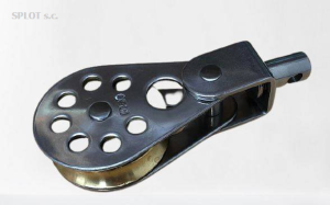 Blok pojedynczy stalowy z rolką mosiężną i krętlik