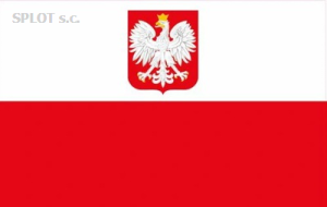 Bandera 40x65 RP z godłem (jak len)