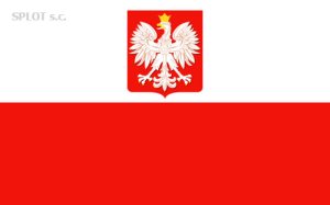 Flaga Polska z godłem 350X130 cm